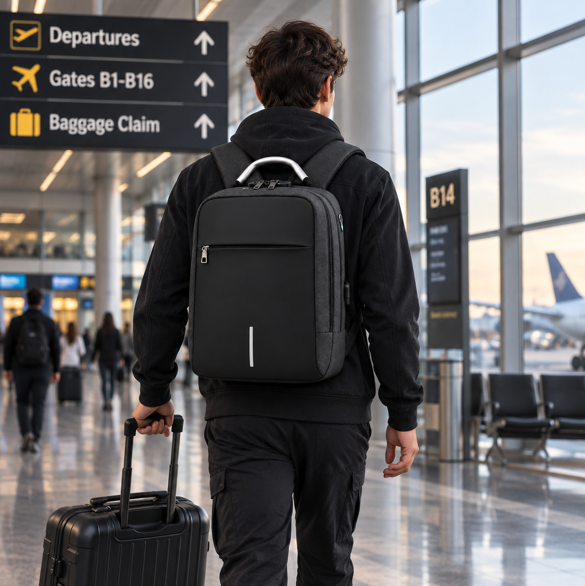 Anti-Theft Travel Backpack (USB Charging)