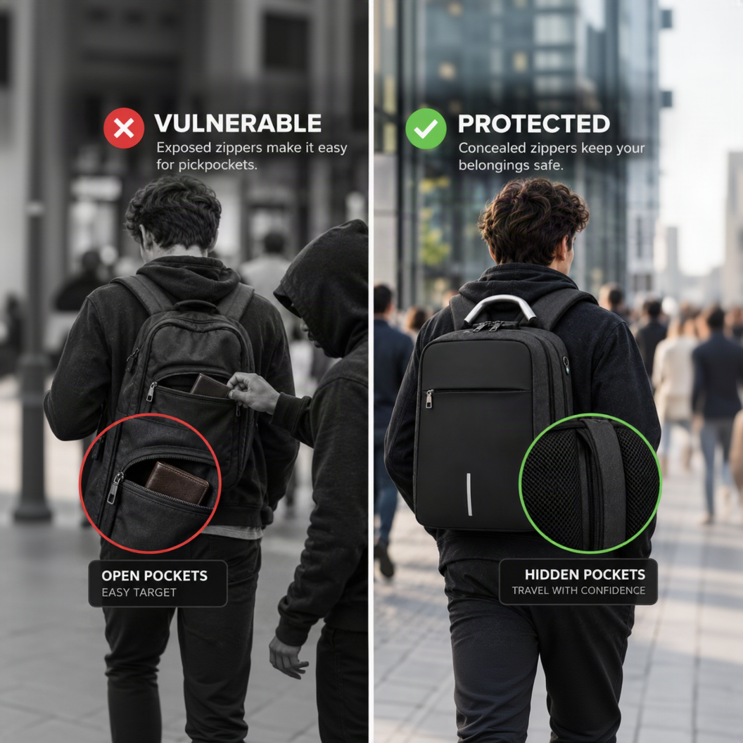 Anti-Theft Travel Backpack (USB Charging)