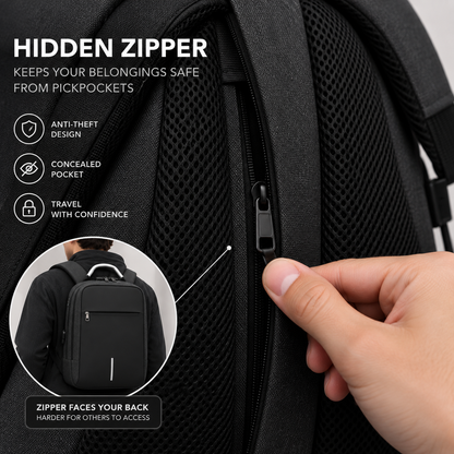Anti-Theft Travel Backpack (USB Charging)