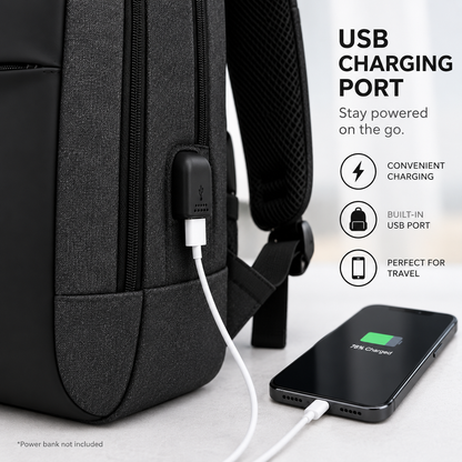 Anti-Theft Travel Backpack (USB Charging)
